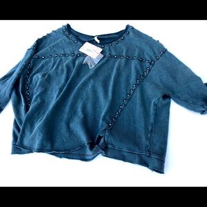 Free People Dillan Studded Tee NWT